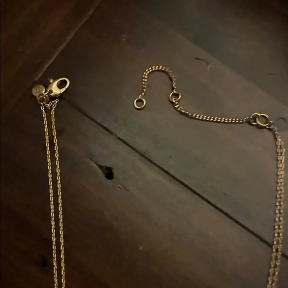 Madewell Gold Square Pendant Necklace with Circular Cutout - Picture 3 of 4